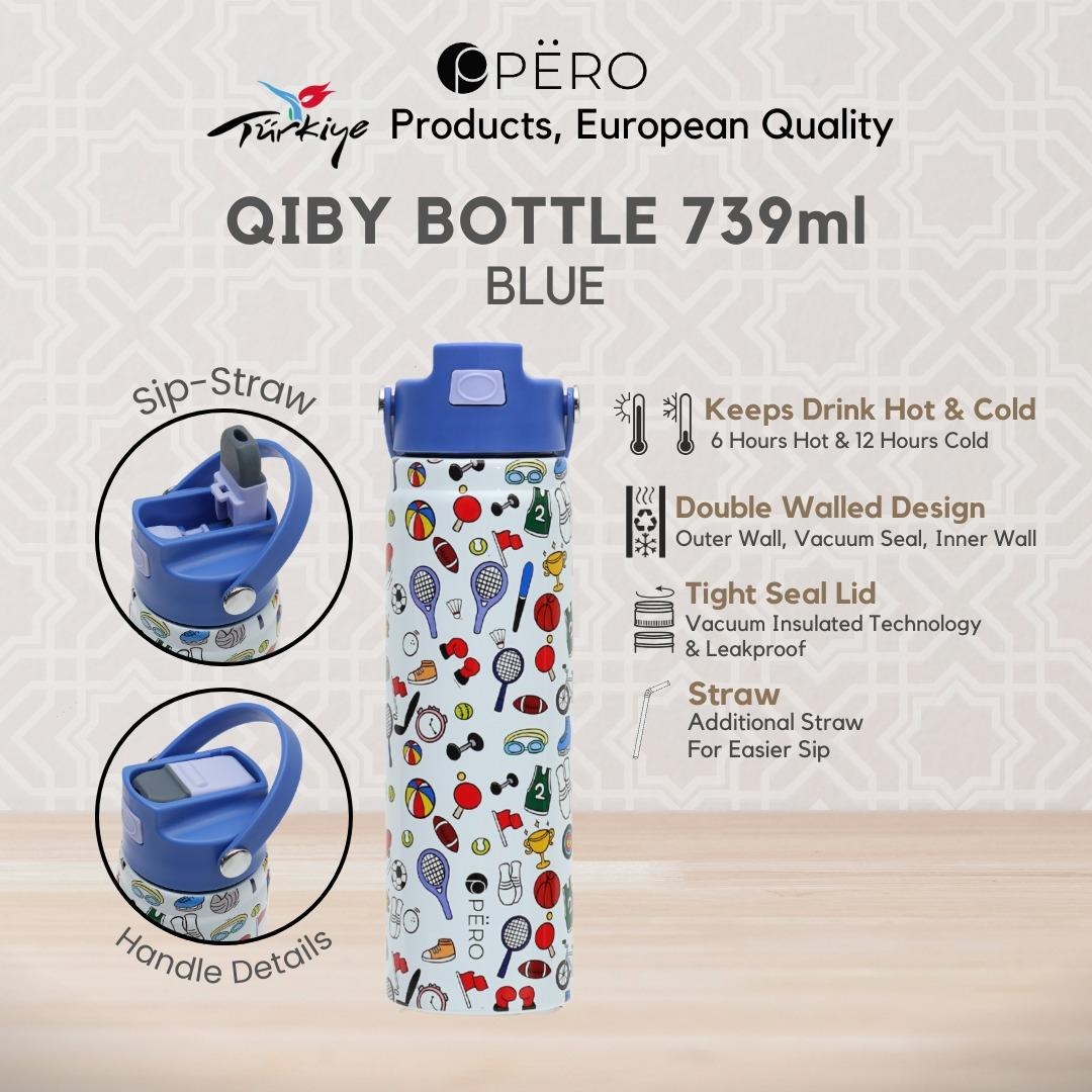 Qiby Bottle 739 ml / Bottles Water / Botol Minum - Pink, Rose Gold, Yellow, Blue