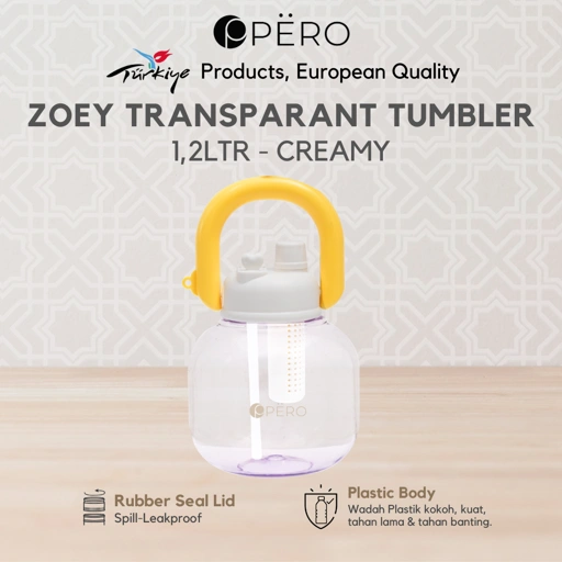 Image of Zoey Transparant Plastic Bottle 1.2 Liter / Botol Minum Tumbler Plastik