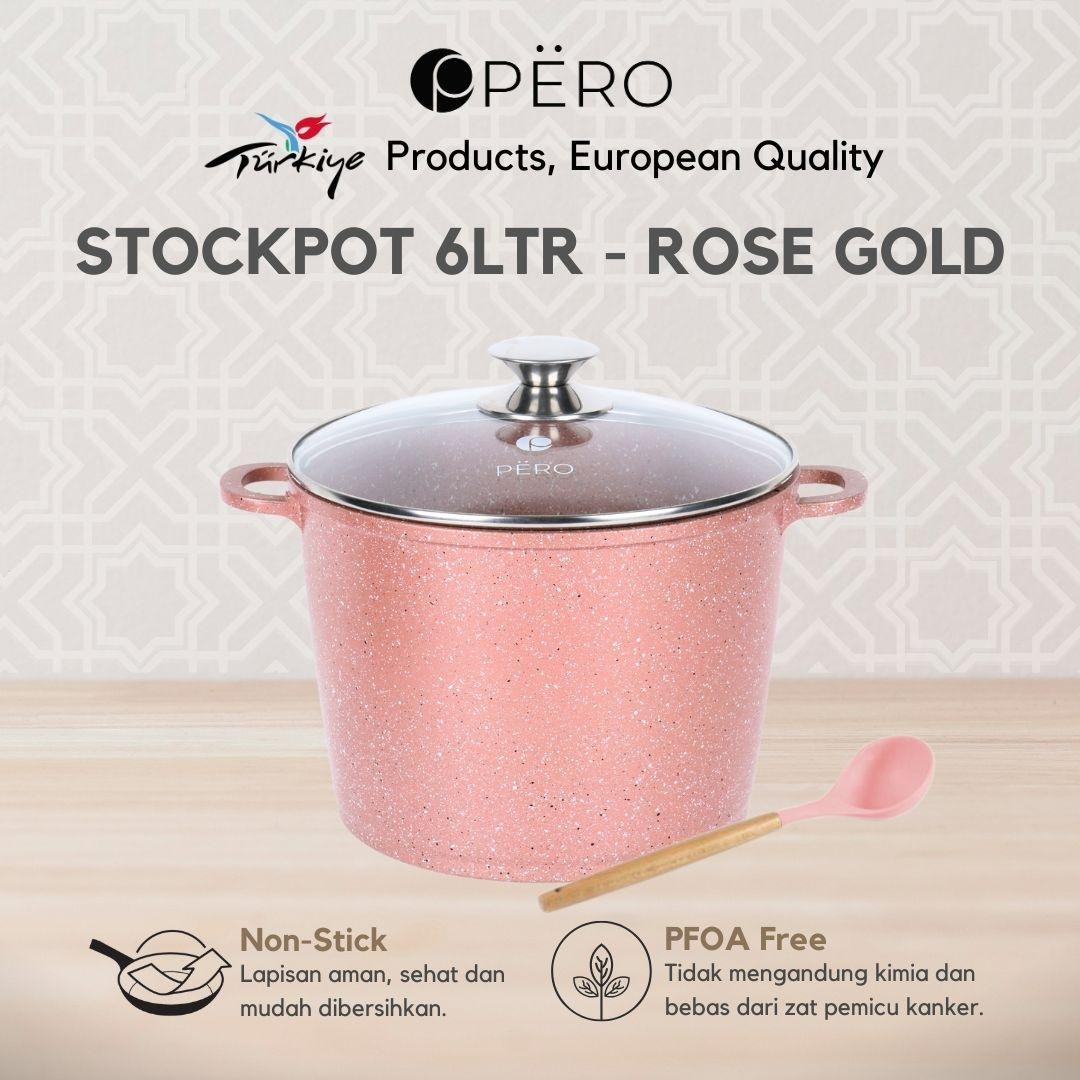 PERO Stock Pot 6Ltr - Creamy, Mint, Rose Gold
