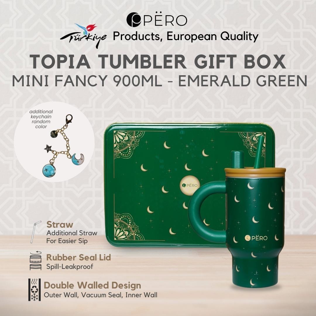 PERO Topia Tumbler / Botol Minum Gift Box Mini Fancy 900ML - Navy, Green