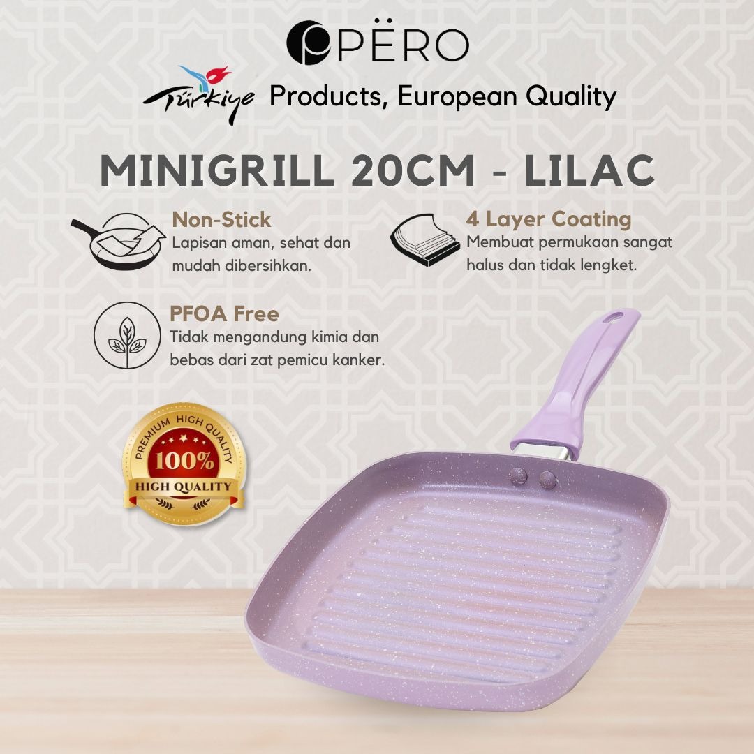 Mini Grillpan 20cm Granite Non Stick - Creamy, Lilac, Rose Gold
