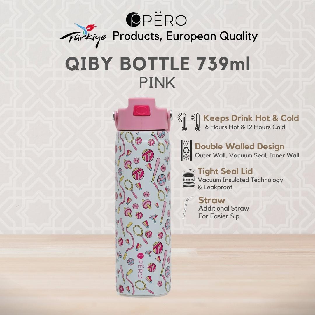 Qiby Bottle 739 ml / Bottles Water / Botol Minum - Pink, Rose Gold, Yellow, Blue