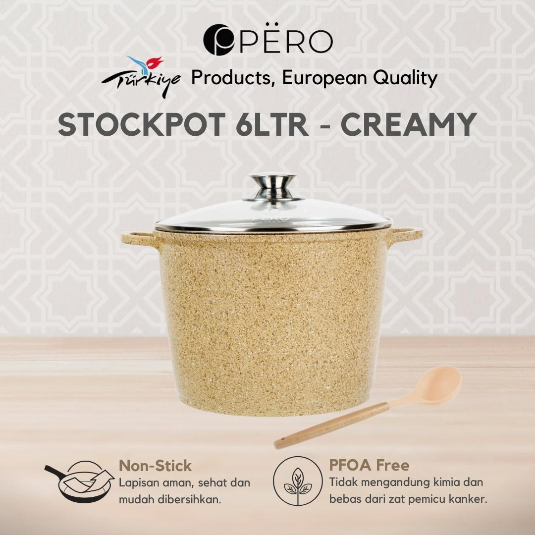 PERO Stock Pot 6Ltr - Creamy, Mint, Rose Gold