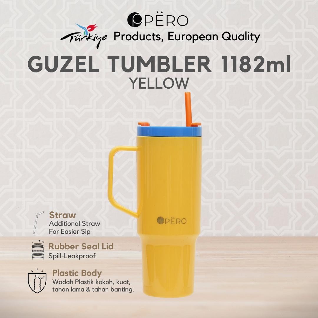 PERO Guzel Tumbler 1182ml - Pink, Blue, Yellow, White, Pink Black, Black Pink