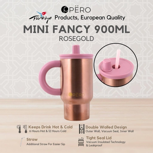 Image of Pero Diego Mini Fancy Tumbler Permos 900ML With Handle / Botol Minum Tumbler Vakum Anti Panas Dan Dingin