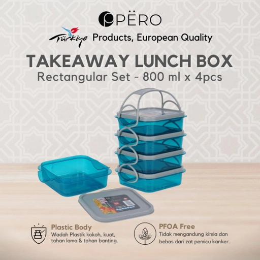 Image of Miso Takeaway Lunch Box Set of 4 / Rantang 4 Susun Tahan Panas dan Anti Tumpah / Tempat Makan 4 Susun