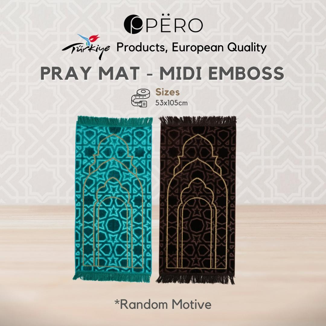 Sajadah Premium Tebal Turki Mix Motif Midi Emboss