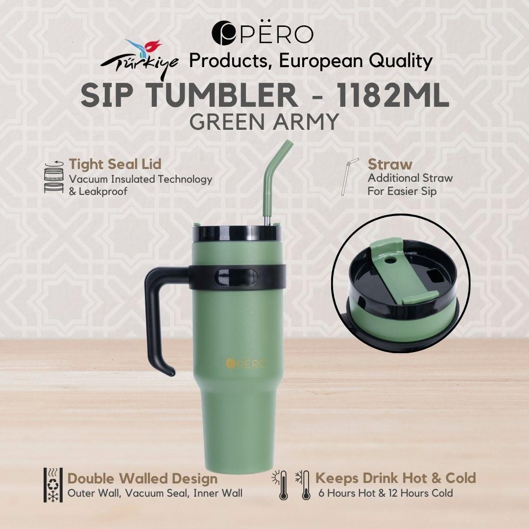 PERO Sip Straw Tumbler / Botol Minum 1182ml - Navy, Green, Black, Terracota
