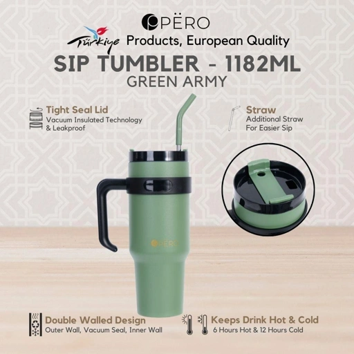 Image of Pero Sip Straw Mug Tumbler Permos 40oz 1182ML / Gelas Minum Mug Vakum Anti Panas dan Dingin 1182ML 