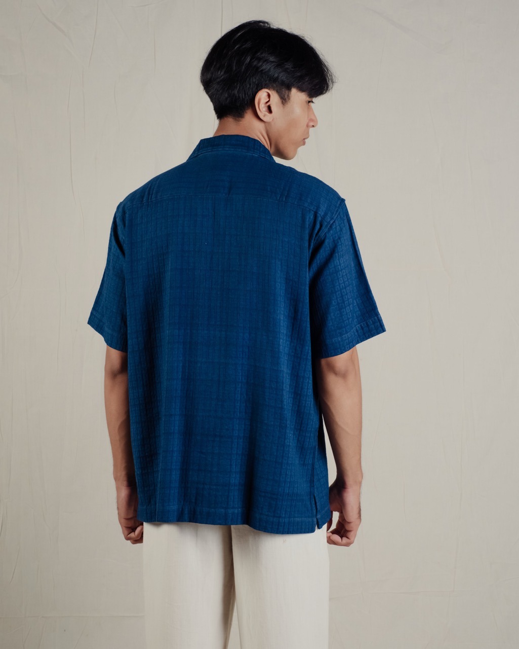 SAGARA WAFFLE SHIRT - INDIGO