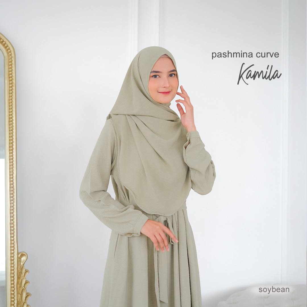 Kamila Hijab - Pashmina Curve Malay Airflow Crinkle Anti Kusut by Riskirich