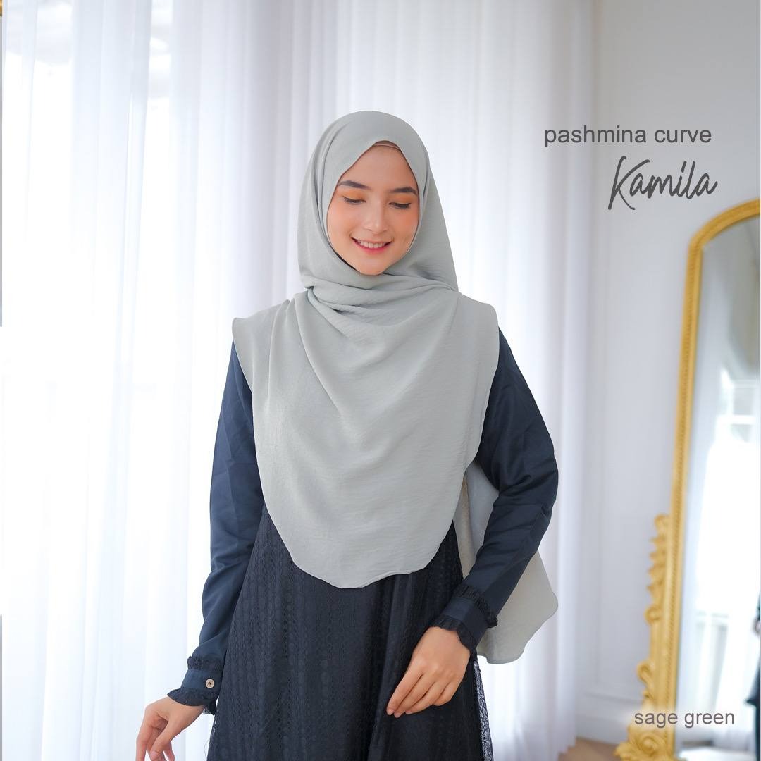 Kamila Hijab - Pashmina Curve Malay Airflow Crinkle Anti Kusut by Riskirich