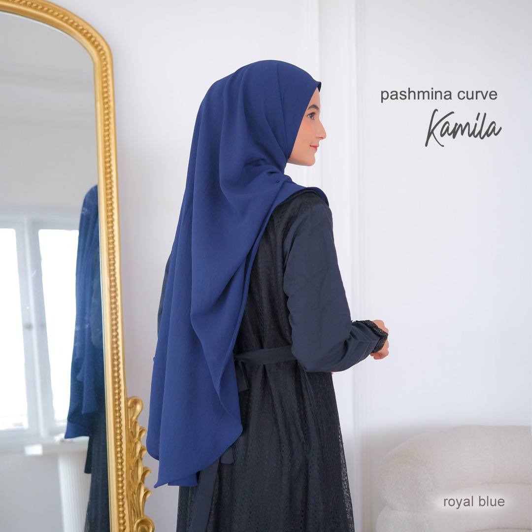 Kamila Hijab - Pashmina Curve Malay Airflow Crinkle Anti Kusut by Riskirich