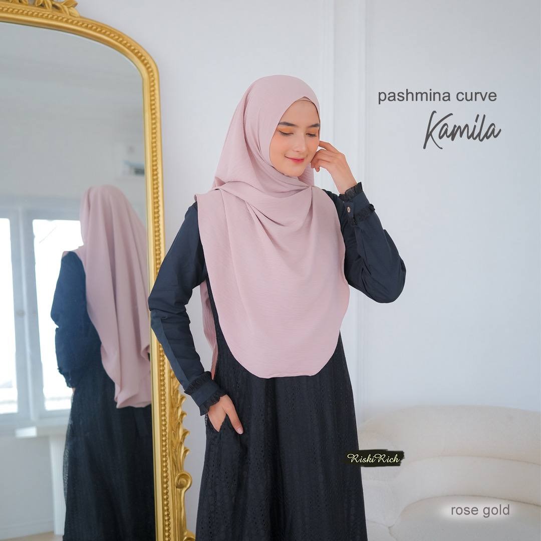 Kamila Hijab - Pashmina Curve Malay Airflow Crinkle Anti Kusut by Riskirich