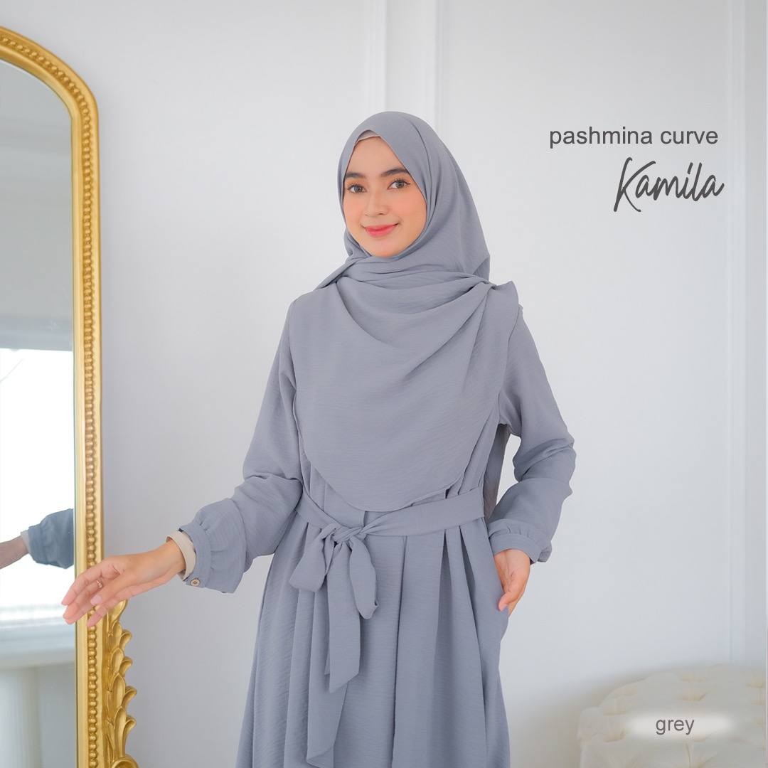 Kamila Hijab - Pashmina Curve Malay Airflow Crinkle Anti Kusut by Riskirich