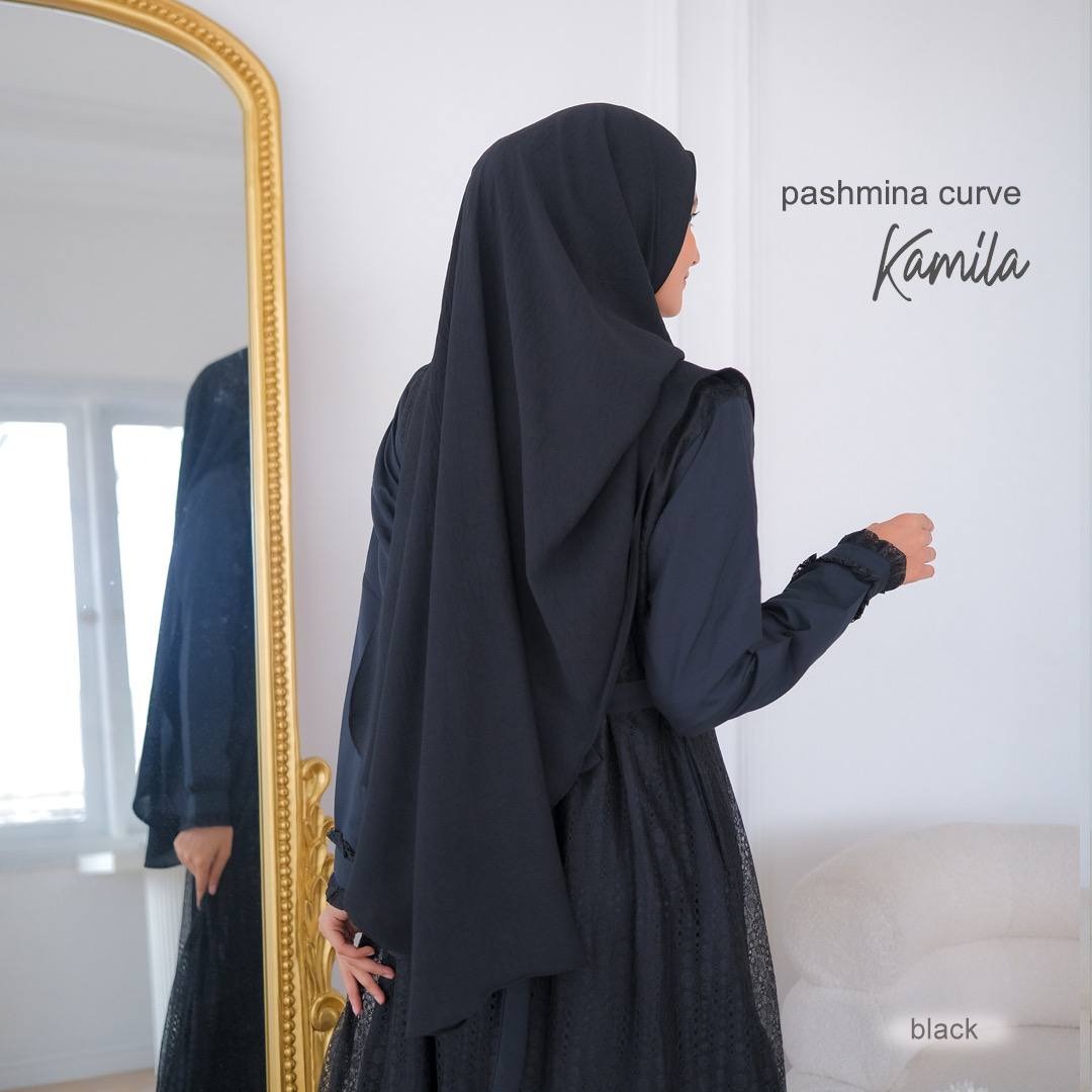 Kamila Hijab - Pashmina Curve Malay Airflow Crinkle Anti Kusut by Riskirich