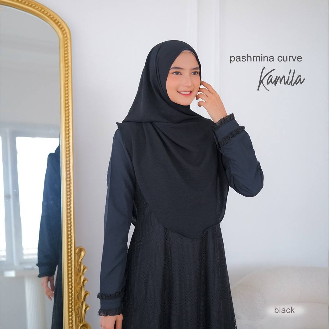 Kamila Hijab - Pashmina Curve Malay Airflow Crinkle Anti Kusut by Riskirich