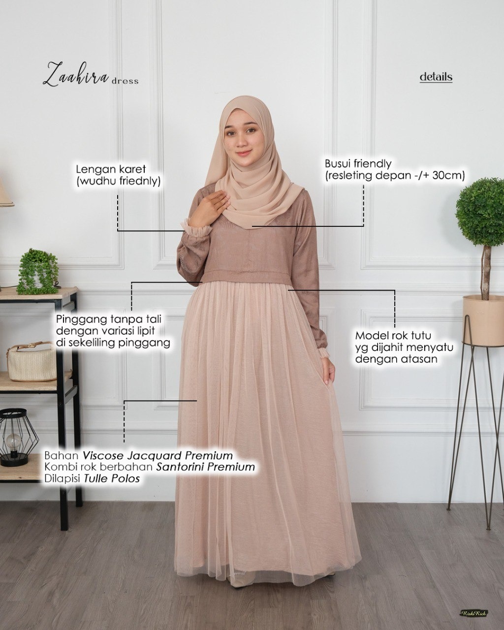 Zaahira Dress Rok Tutu Gamis Pesta Terbaru