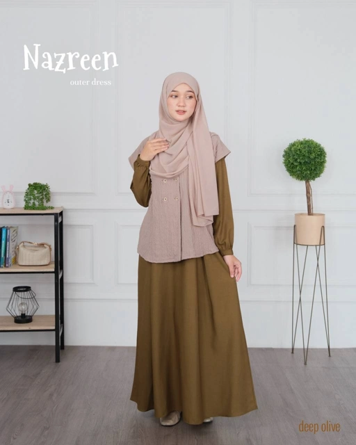 Image of Riskirich Nazreen Gamis Vest Casual Outfit Remaja Kekinian