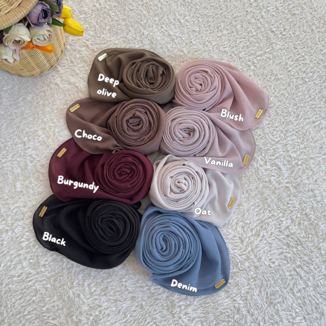 Hijab Warda Jilbab Segi Empat Oval Malay Standar / Jumbo