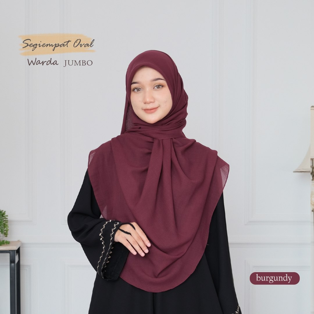 Hijab Warda Jilbab Segi Empat Oval Malay Standar / Jumbo