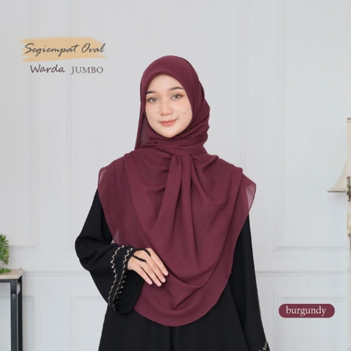  Hijab Warda Jilbab Segi Empat Oval Malay Standar / Jumbo