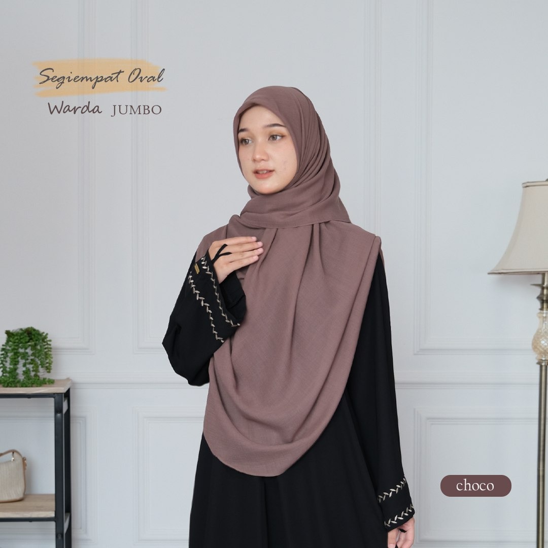 Hijab Warda Jilbab Segi Empat Oval Malay Standar / Jumbo