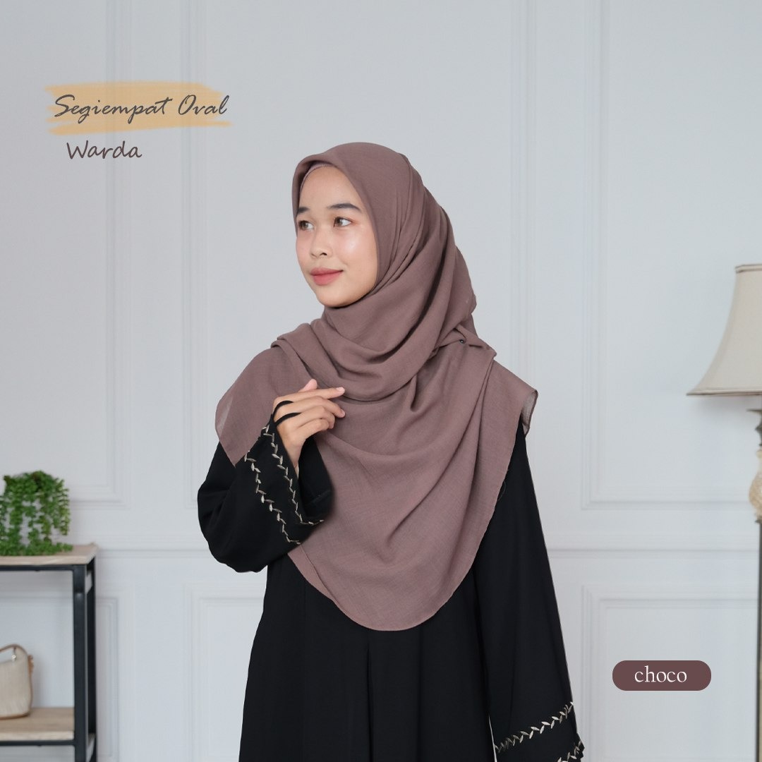 Hijab Warda Jilbab Segi Empat Oval Malay Standar / Jumbo