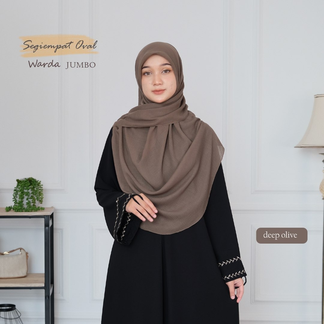 Hijab Warda Jilbab Segi Empat Oval Malay Standar / Jumbo