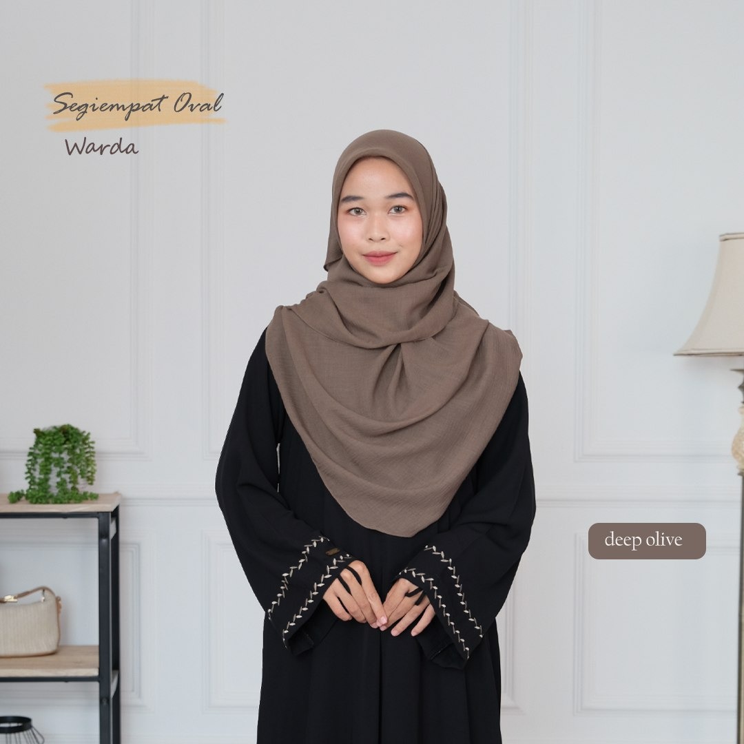 Hijab Warda Jilbab Segi Empat Oval Malay Standar / Jumbo