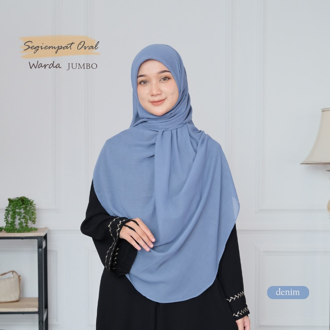 Hijab Warda Jilbab Segi Empat Oval Malay Standar / Jumbo