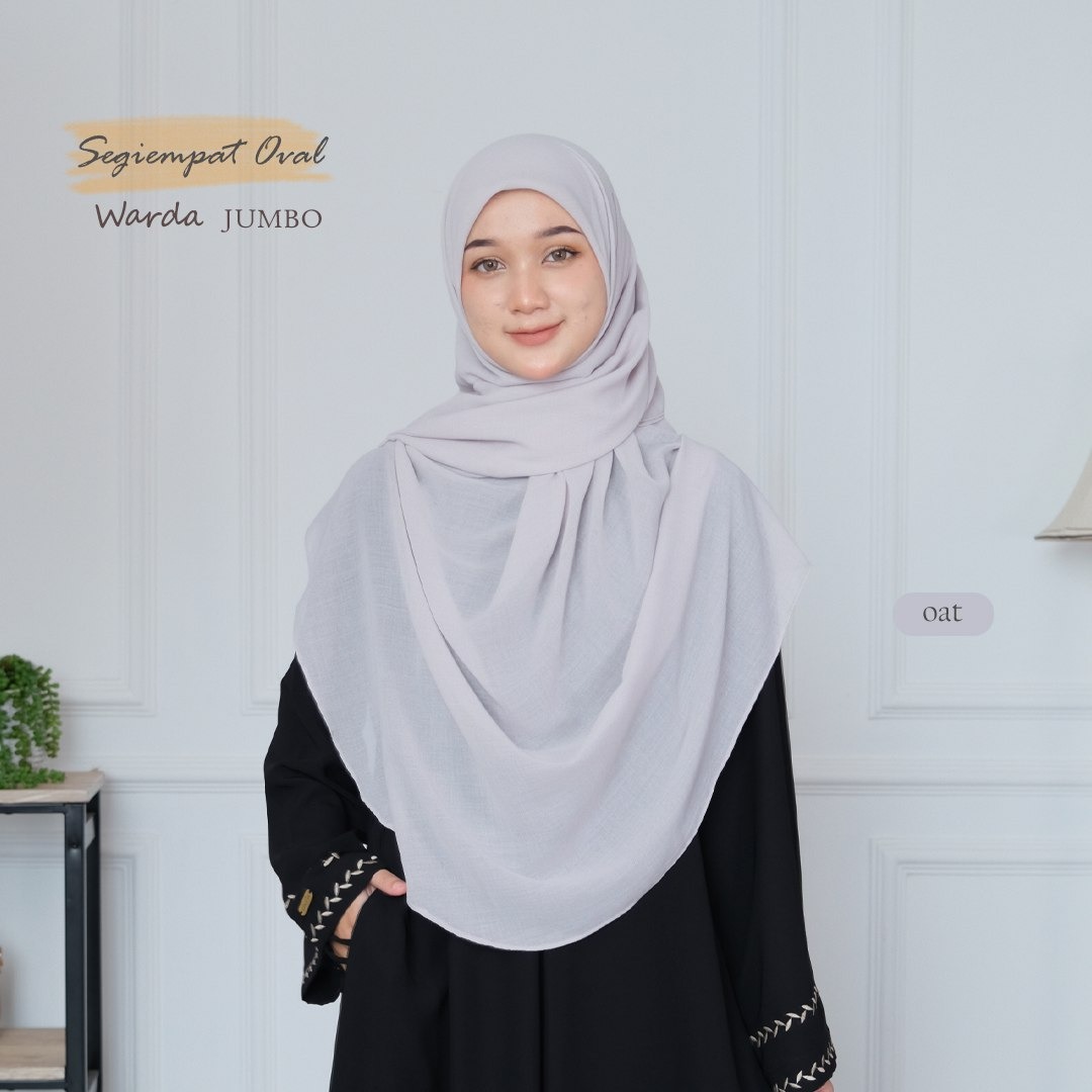 Hijab Warda Jilbab Segi Empat Oval Malay Standar / Jumbo