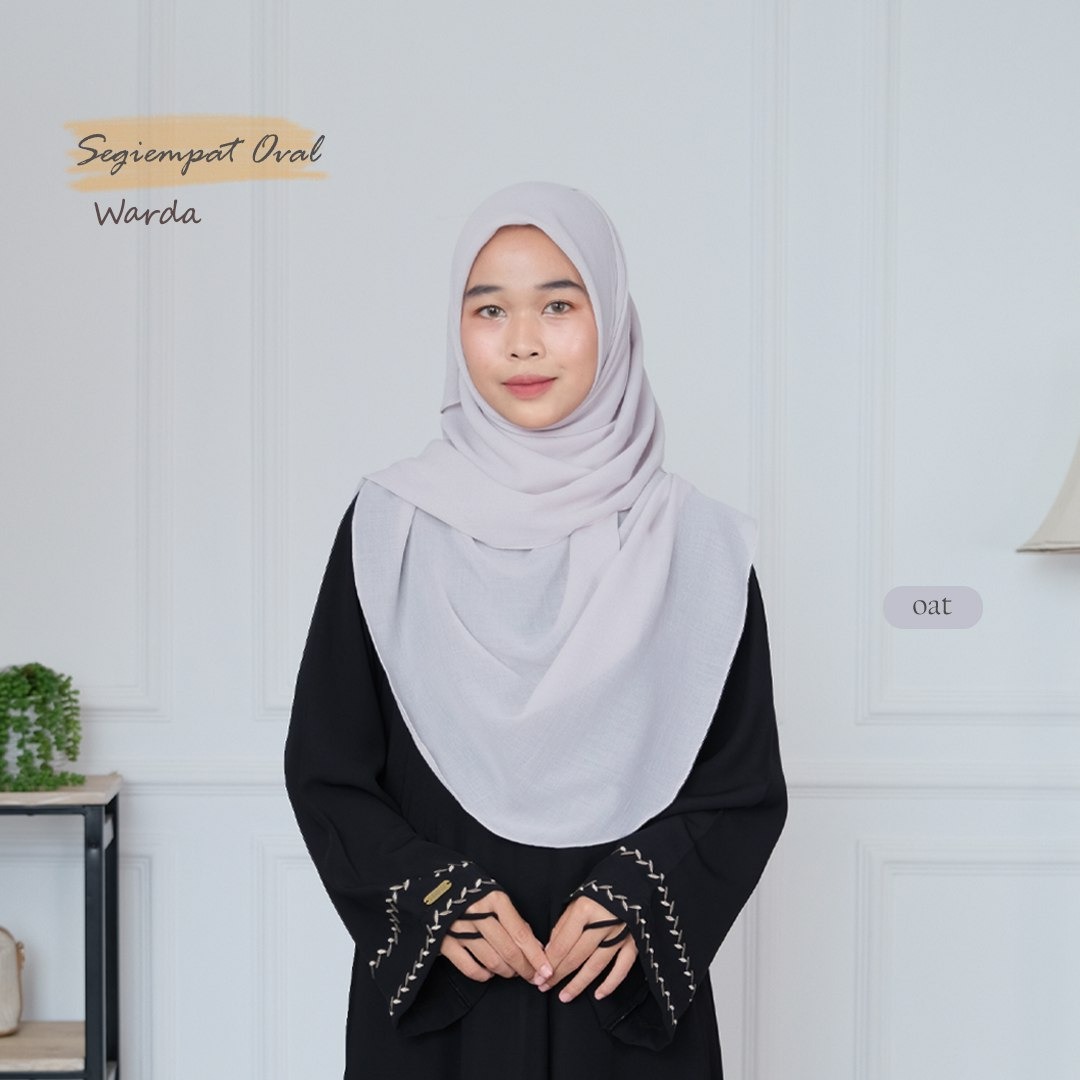 Hijab Warda Jilbab Segi Empat Oval Malay Standar / Jumbo