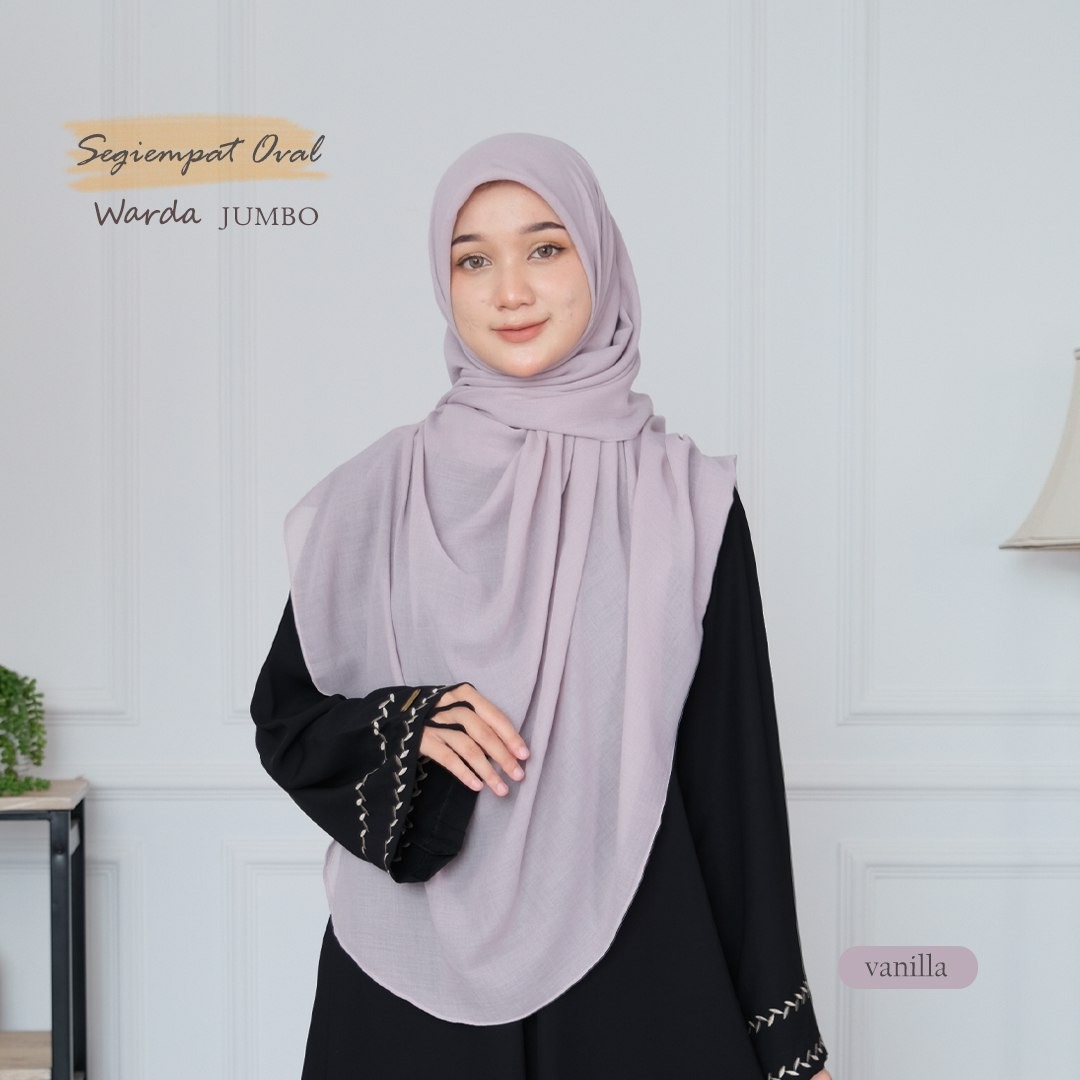 Hijab Warda Jilbab Segi Empat Oval Malay Standar / Jumbo