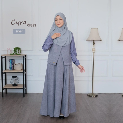 Image of Riskirich Cyra Gamis Vest Korean Style Remaja Kekinian