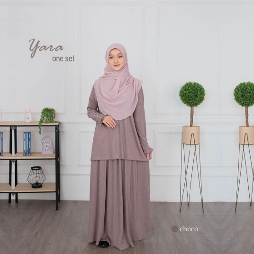 Image of Riskirich Yara One Set Tunik & Rok Wanita Muslimah Kekinian 
