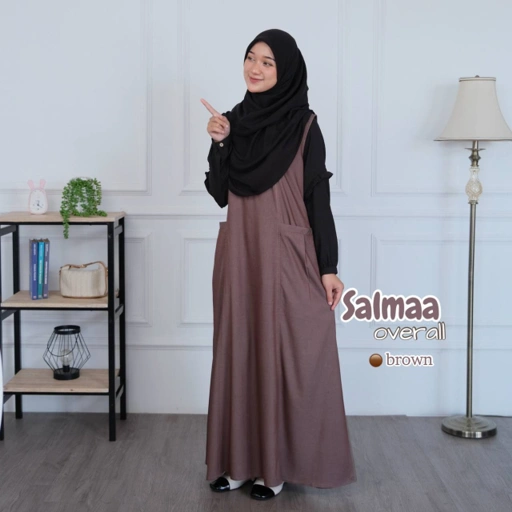 Image of Riskirich Salmaa Gamis Overall Dress Kemeja  Korean Style