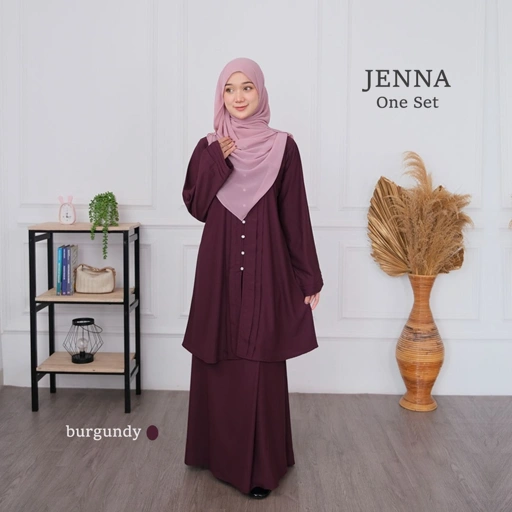 Image of Riskirich Jenna One Set Malay Wanita Kekinian Terbaru