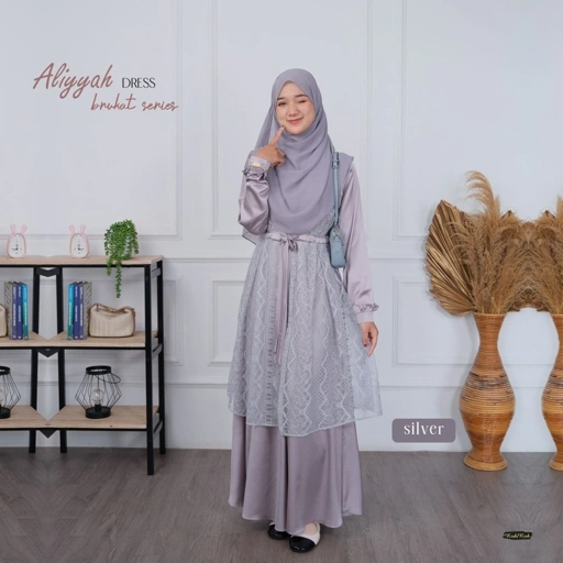 Image of Riskirich Aliyyah Brukat Gamis Pesta Mewah Elegan