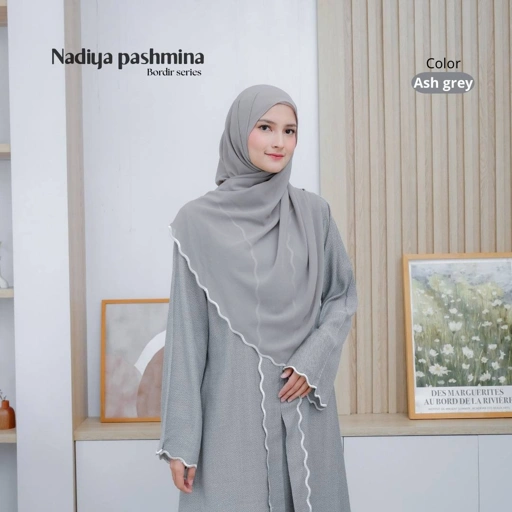 Image of [Pengiriman 01 April 2026] Pashmina Nadiya Series Bordir Match One Set Latifa