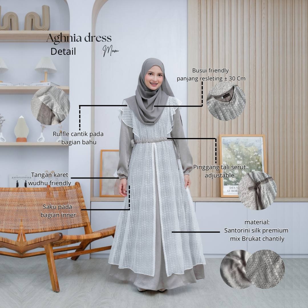 Aghnia Gamis Couple Ibu dan Anak Perempuan Mewah