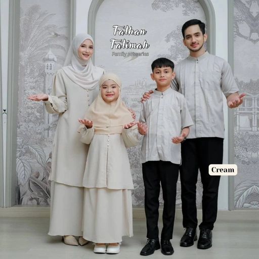 Image of Riskirich Fathan Fatimah Cream Sarimbit Keluarga