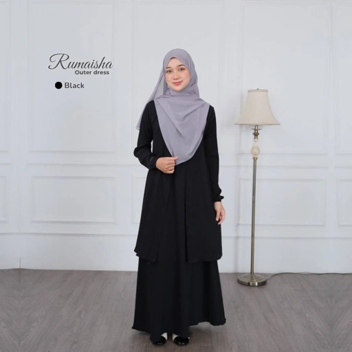 Image of Riskirich Rumaisha Dress Outer Lepas Pasang Kekinian 2026