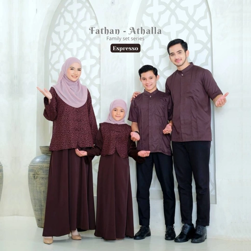 Image of Riskirich Fathan Athalla Espresso Cheongsam Family Set