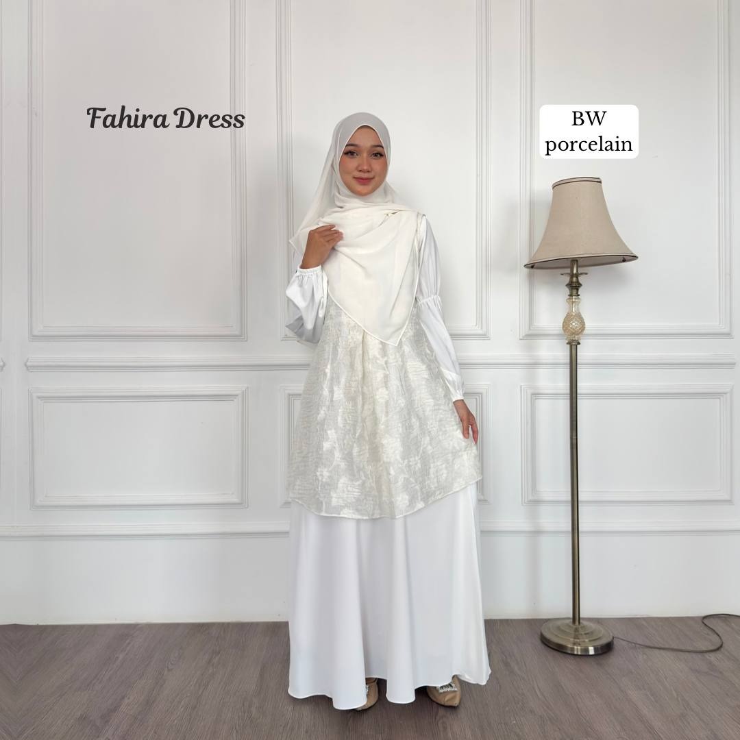 Fahira Dress | Gamis Motif Flowers Paper Silk Embroidery | Seragaman Bridesmaid