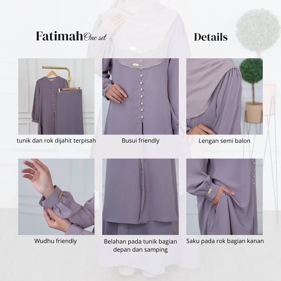 Fatimah One set Tunik Rok Outfit Remaja Kekinian