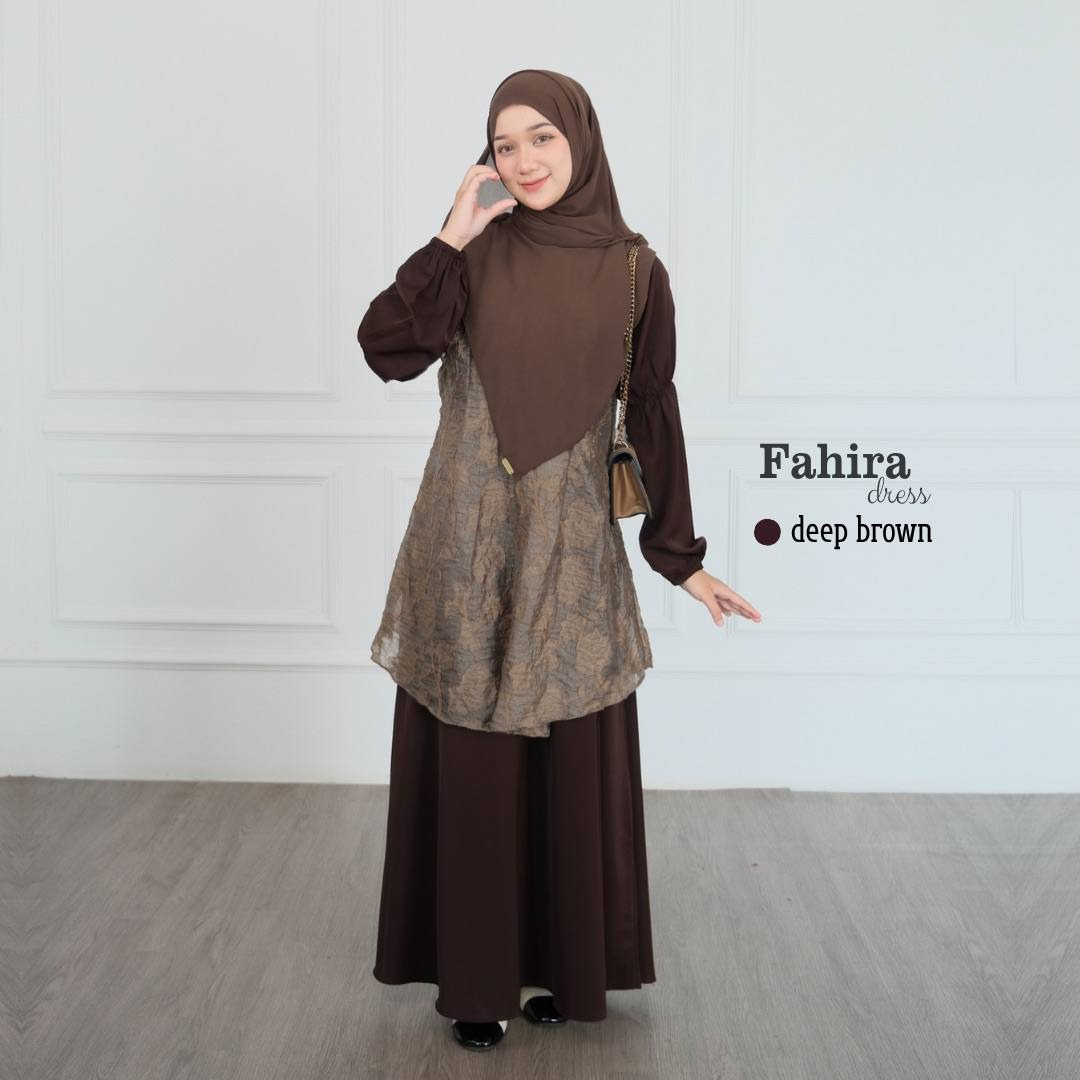 Fahira Dress | Gamis Motif Flowers Paper Silk Embroidery | Seragaman Bridesmaid