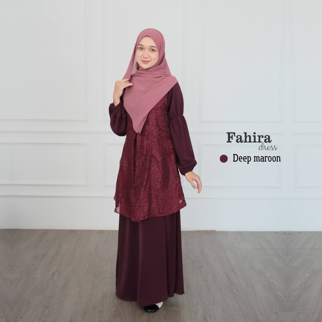 Fahira Dress | Gamis Motif Flowers Paper Silk Embroidery | Seragaman Bridesmaid
