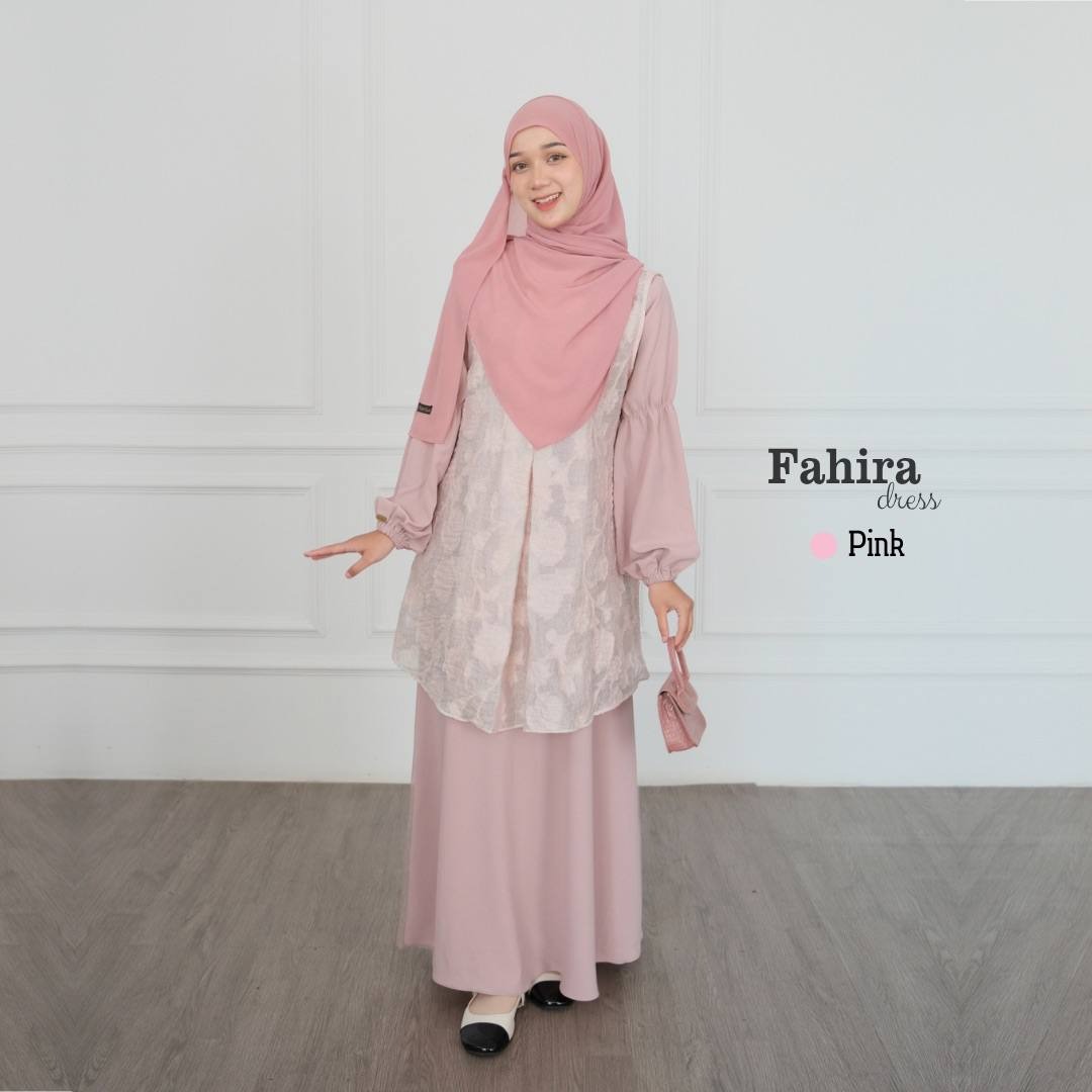Fahira Dress | Gamis Motif Flowers Paper Silk Embroidery | Seragaman Bridesmaid