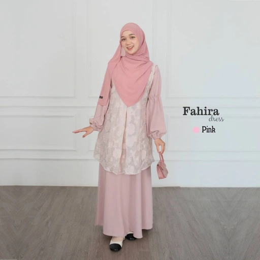 Image of  Fahira Dress | Gamis Motif Flowers Paper Silk Embroidery | Seragaman Bridesmaid